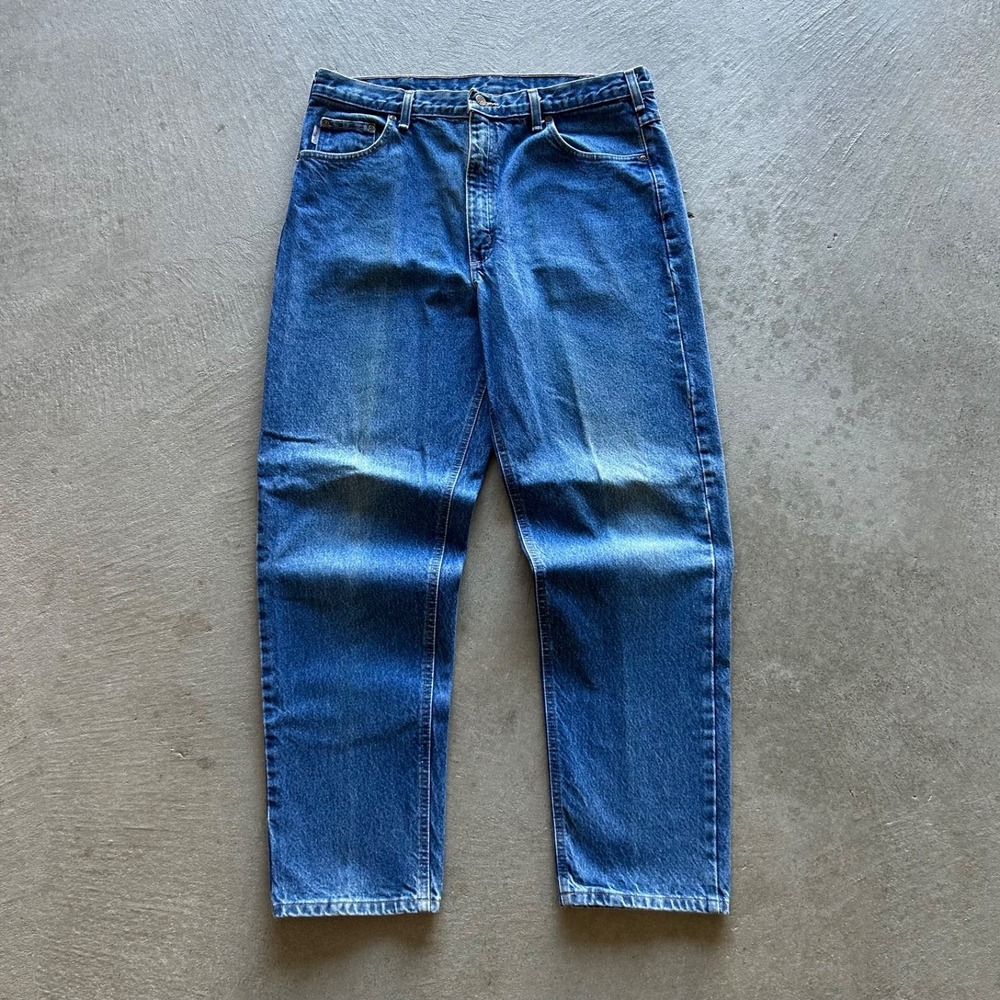 Vintage 90s Carhartt Jeans Size 38x32 Blue Medium Wash Relaxed Fit Straight Leg‎